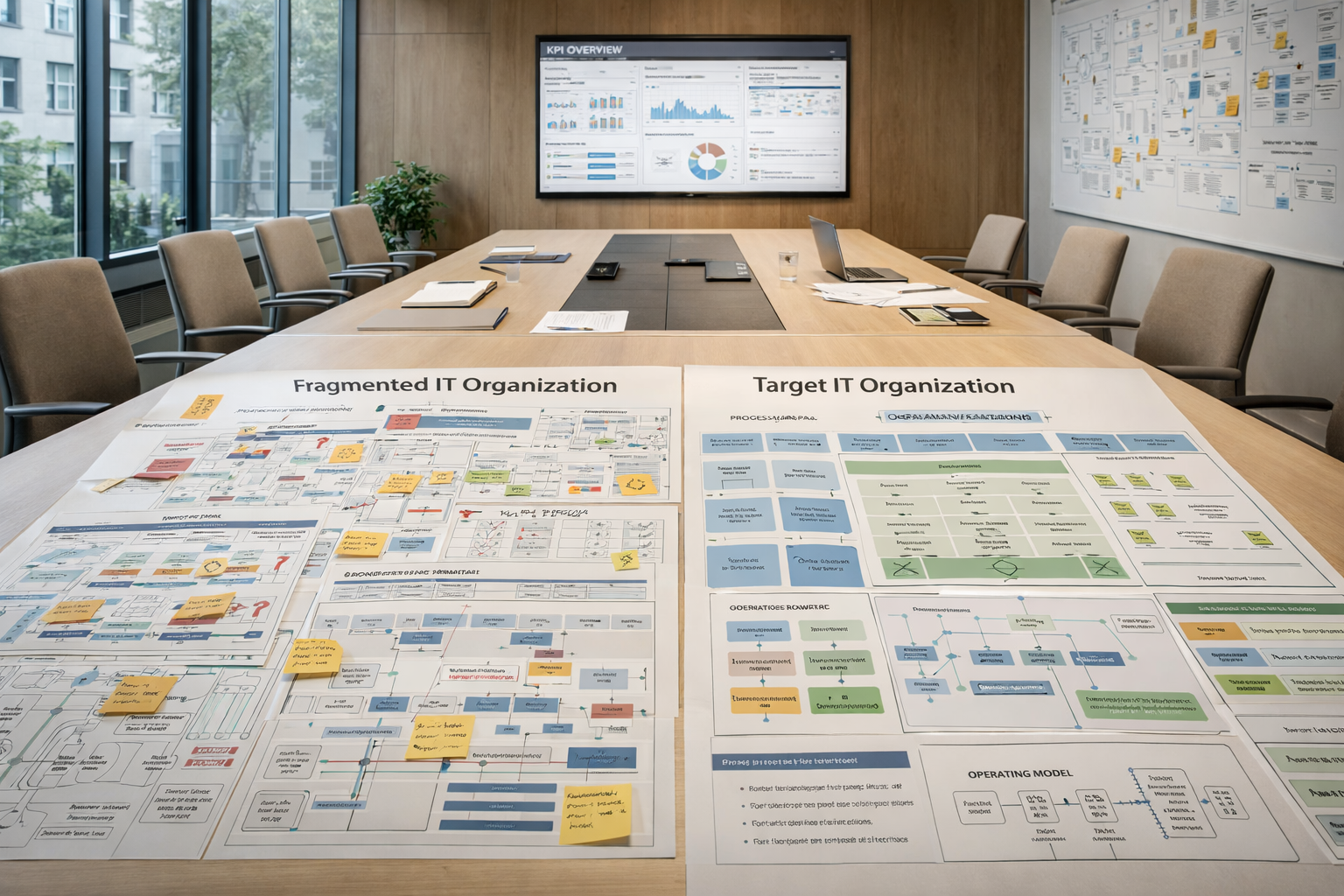 IT-Organisationsberatung — Restrukturierung, Operating Model, Governance