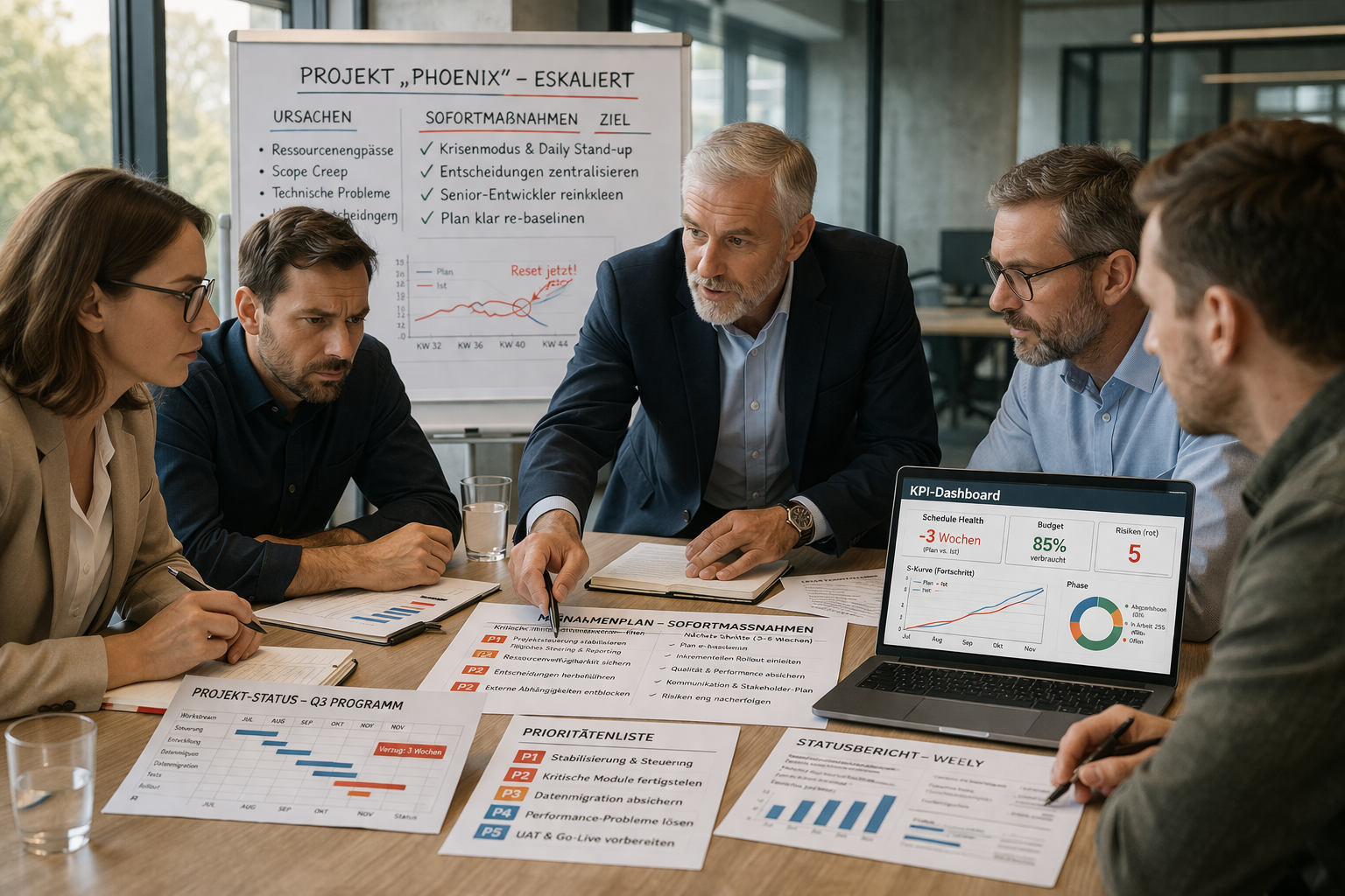 IT-Projektrettung — Krisenanalyse, Turnaround, Projektsanierung